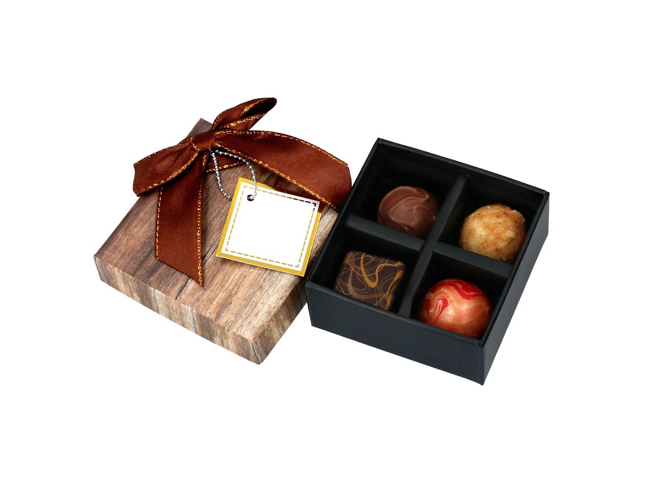 Chocolate Case Wood Style für 4 Pralinen