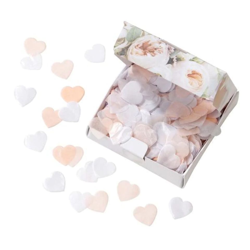 Konfetti Pink und Weiß Herzen