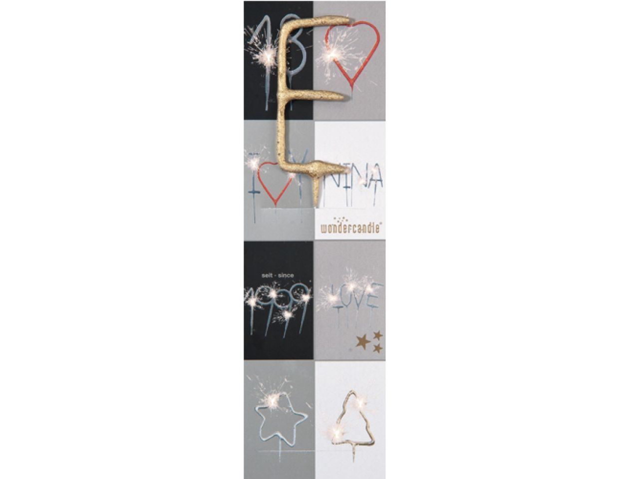 Wunderkerze E, Gold, 18 cm