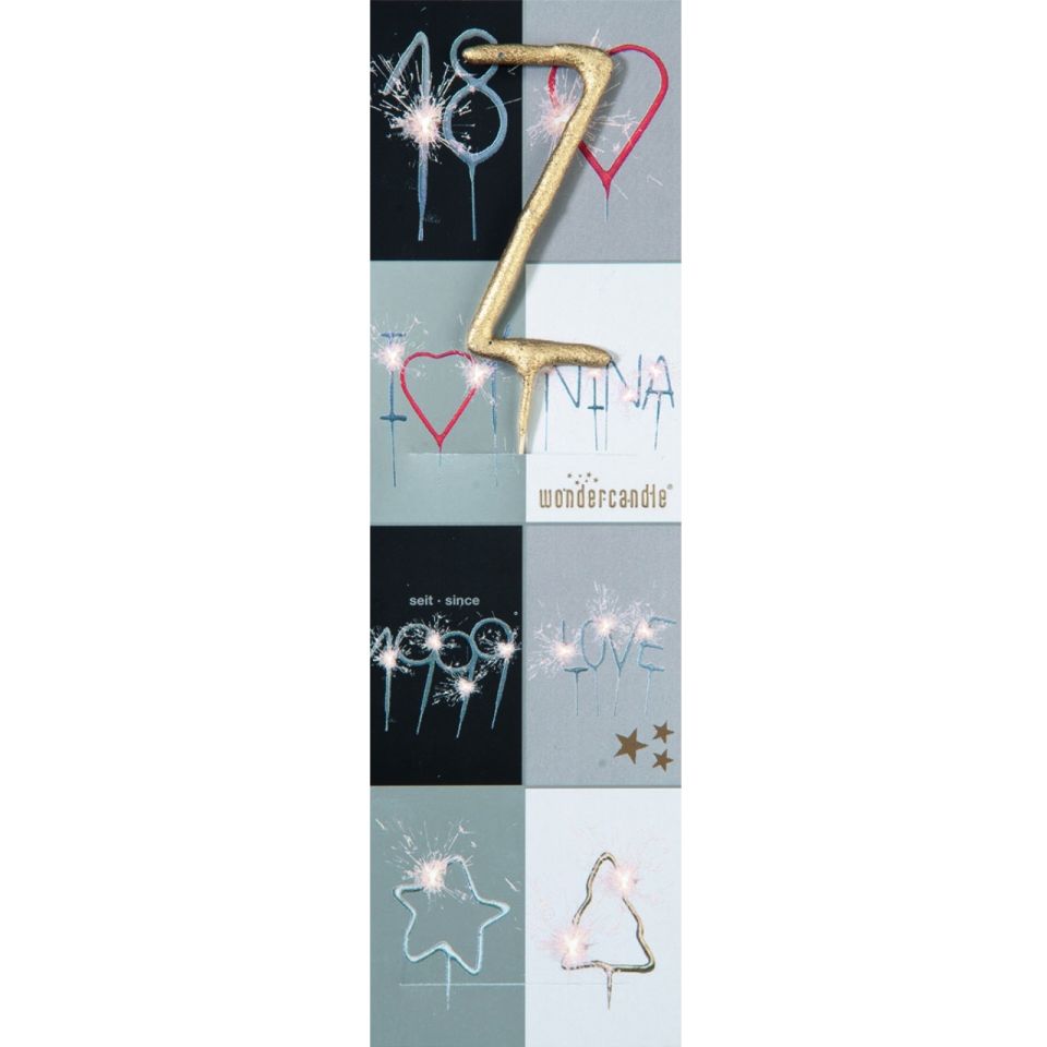 Wunderkerze Z, Gold, 18 cm