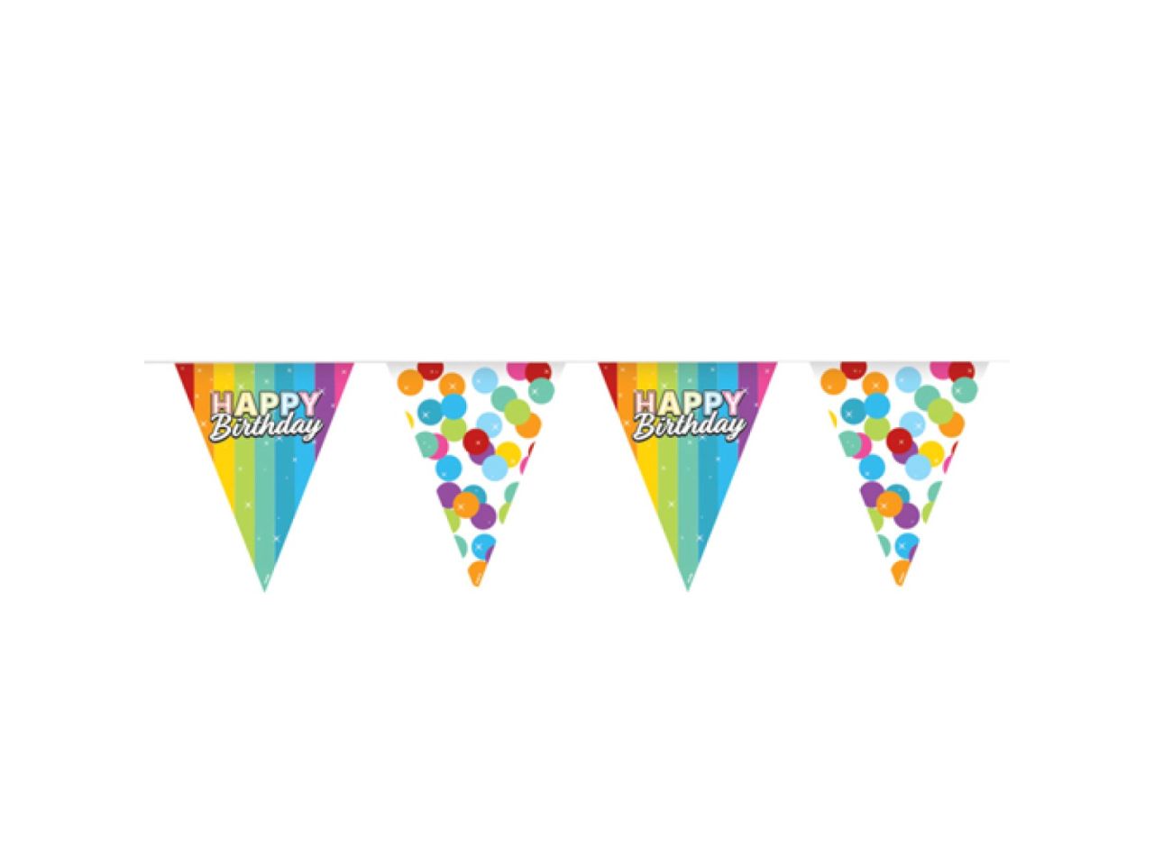 Stoffgirlande Fiesta, Happy Birthday, 6 Meter