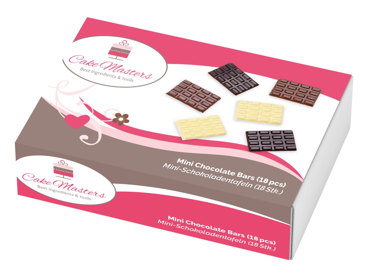 Schokoladentafeln Mini Zartbitter, Vollmilch, Weiß 230 Stück