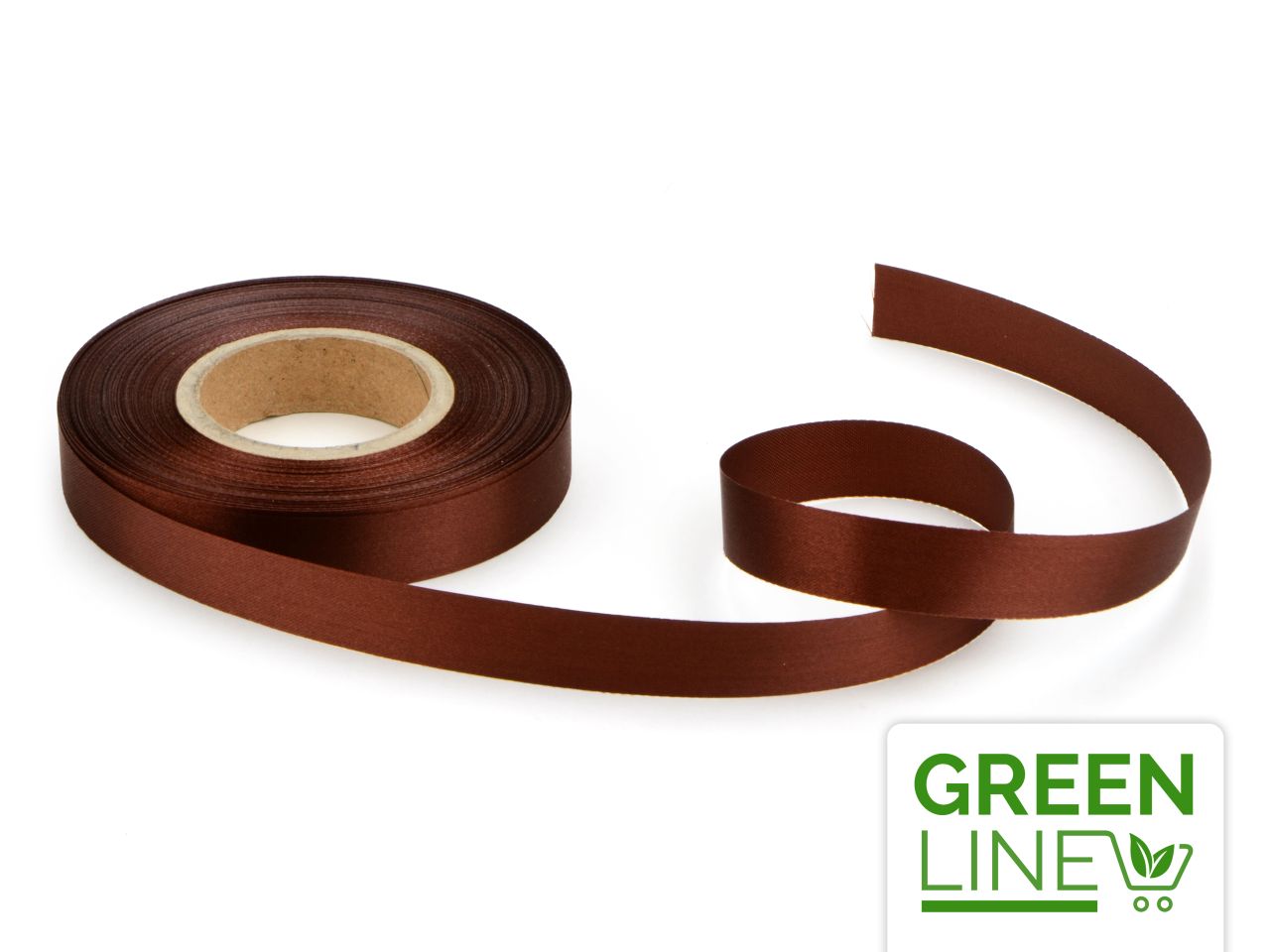 Satinband: Schokobraun, Polyester, 30 Meter à 14 mm, GREENLINE