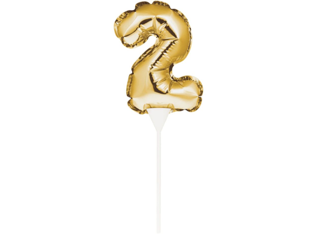 Ballon-Topper Zahl 2, Gold, 13 cm