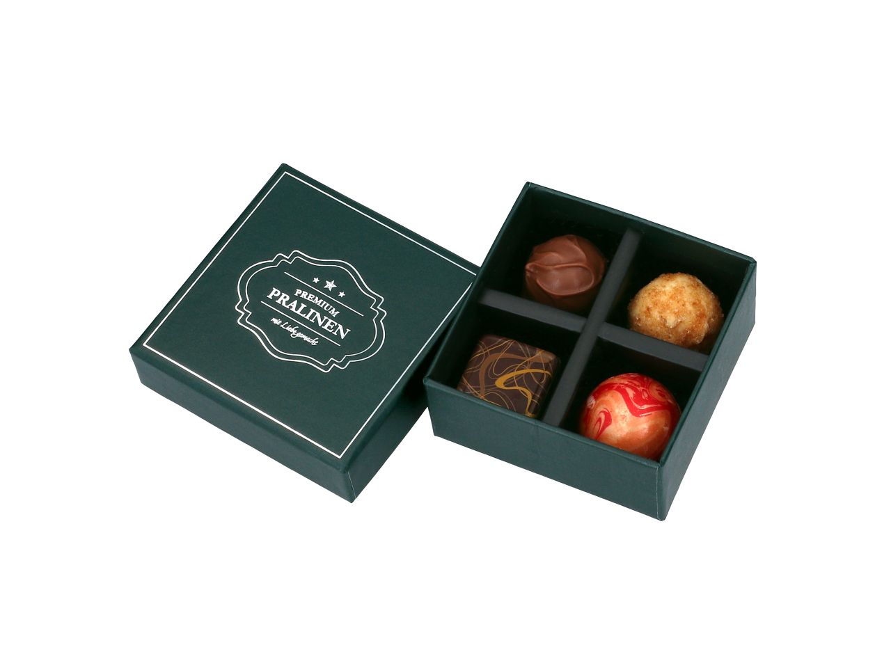 Chocolate Case Vintage Green für 4 Pralinen