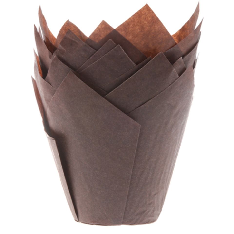 Tulpen-Muffinförmchen Braun, 36 Stück