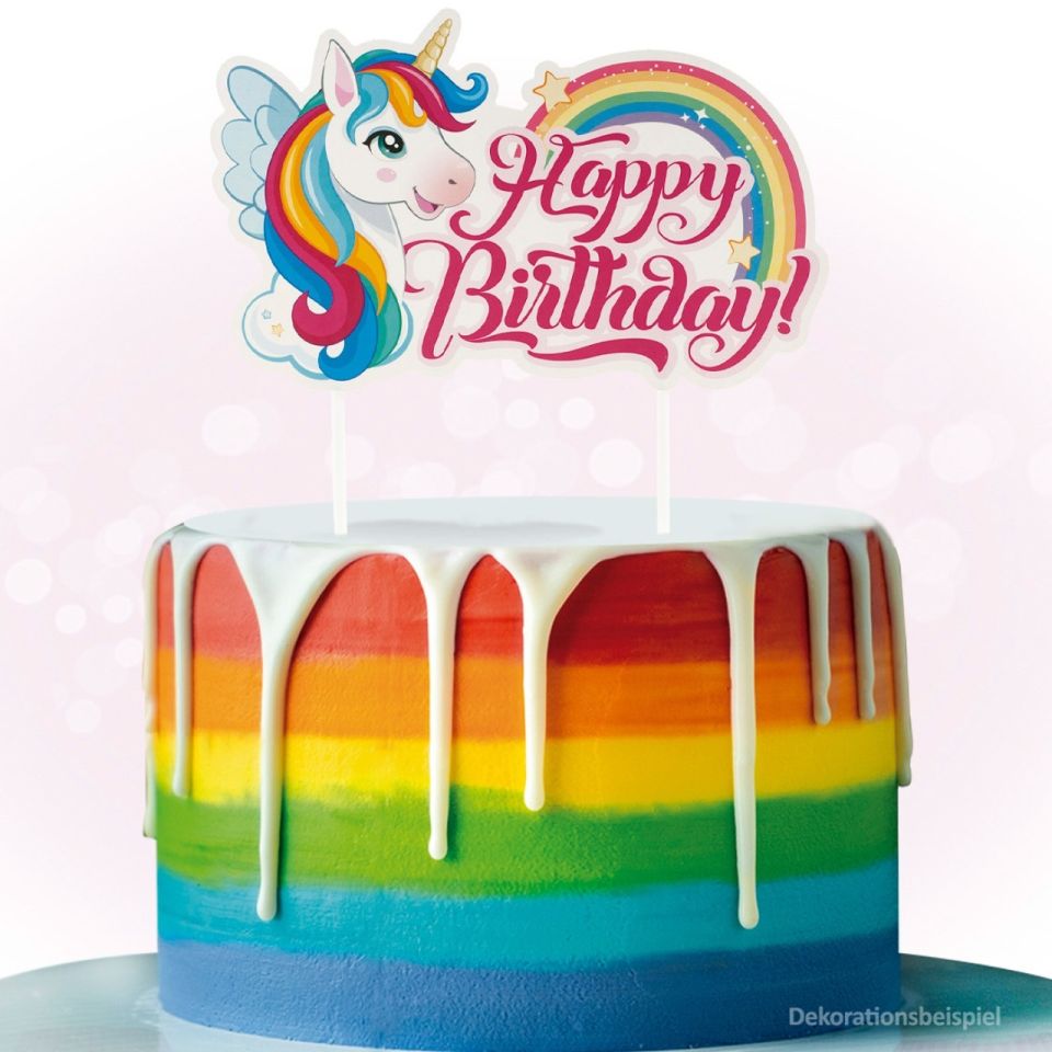 Tortentopper Happy Birthday, Einhorn