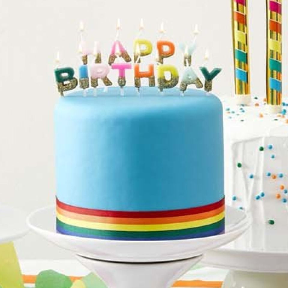 Geburtstagskerzen Set Regenbogen Happy Birthday
