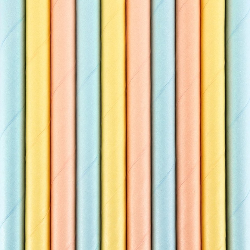 Papierstrohhalme Set Pastell 10 Stk.