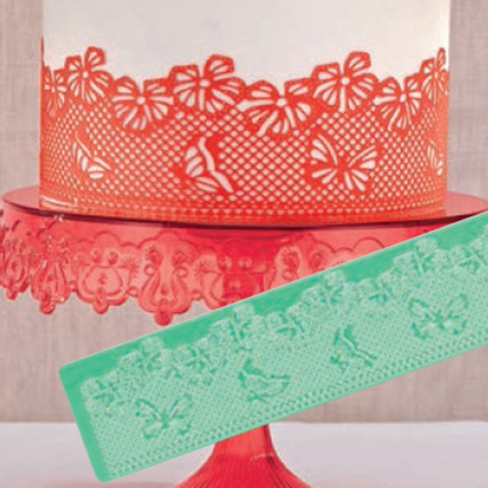 Pavoni Magic Decor Essbare Spitze Silikon-Matte 39x8cm Schmetterling