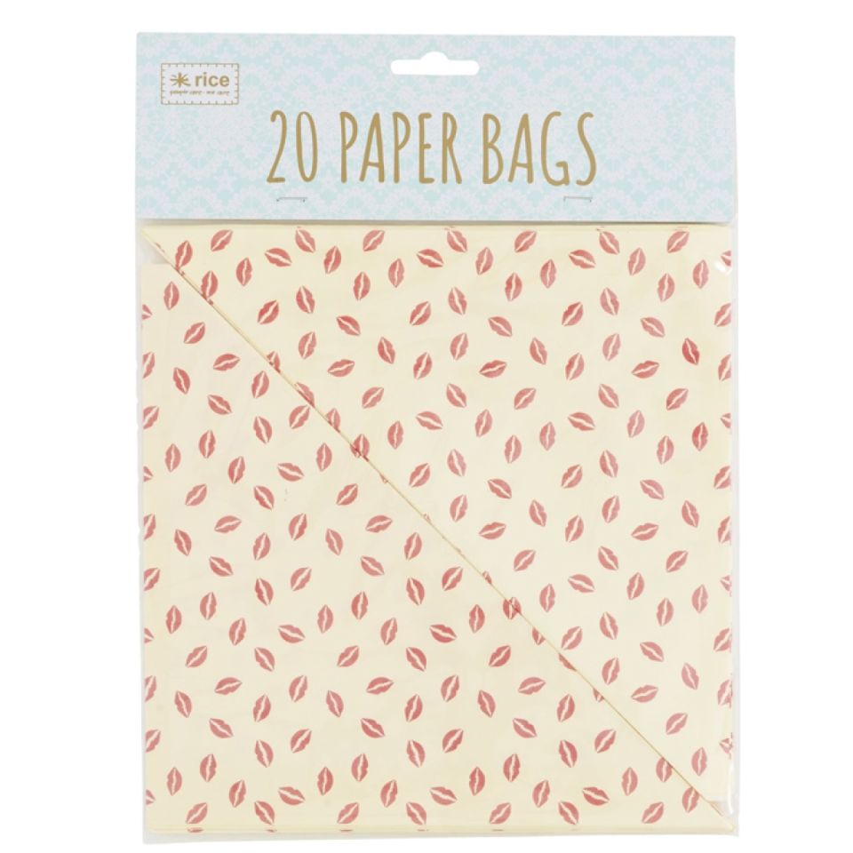 20 Papier Spitztüten Rote Lippen