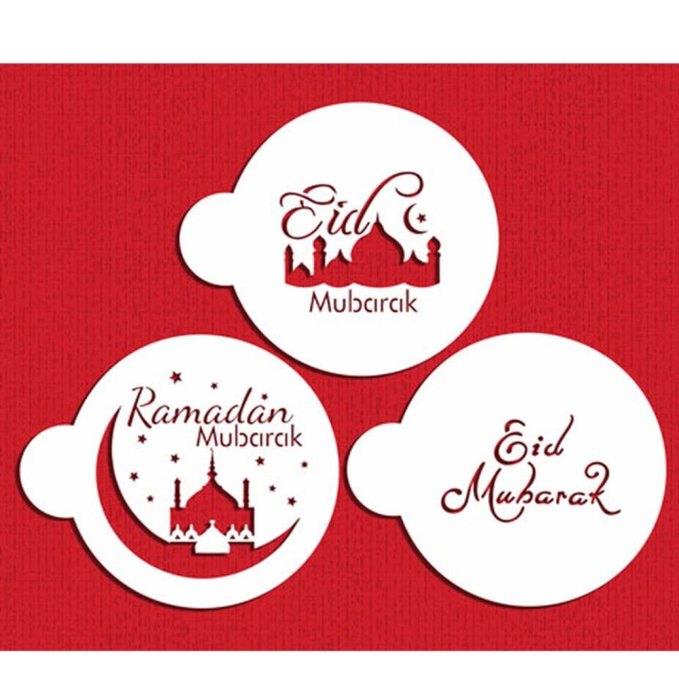 Schablone Stencil Set Eid Mubarak, ca 7 cm
