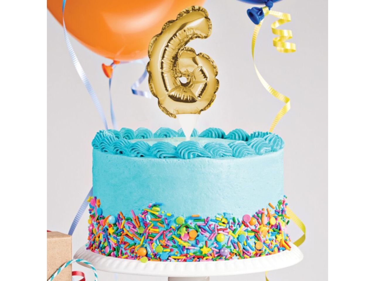 PC331862 Ballon-Topper Zahl 6 Gold 13cm