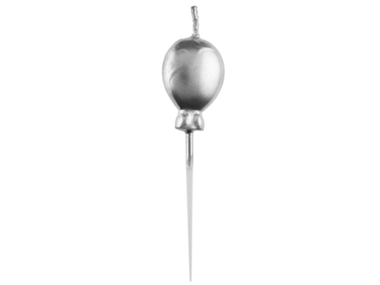 Geburtstagskerzen, 4 Luftballons, Silber
