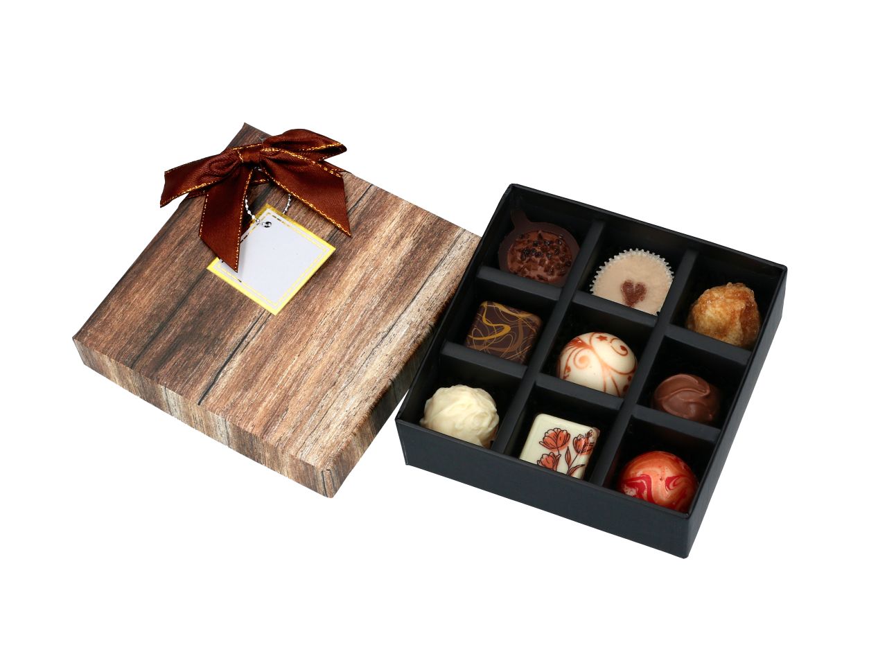 Chocolate Case Wood Style für 9 Pralinen