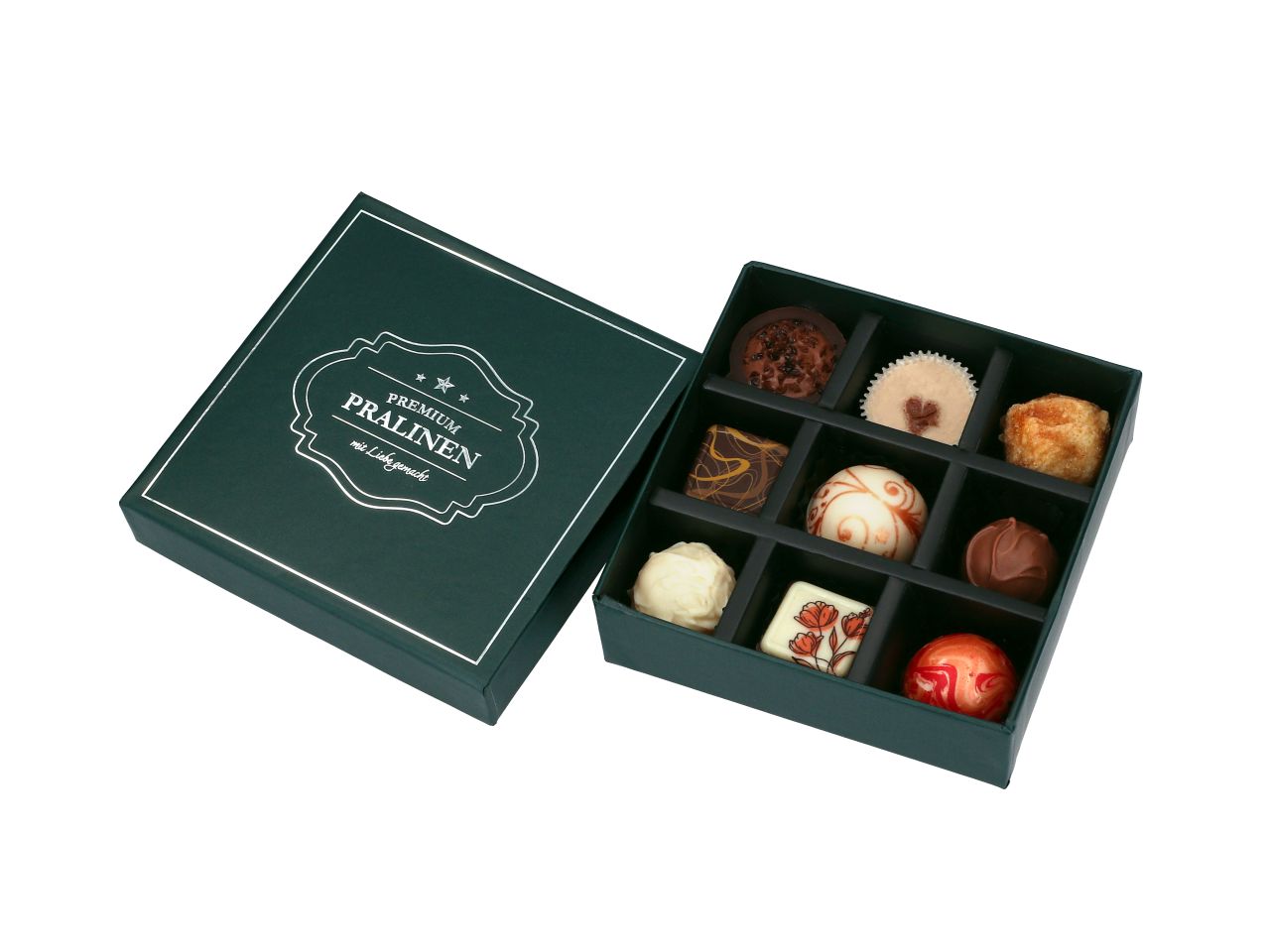 Chocolate Case Vintage Green für 9 Pralinen