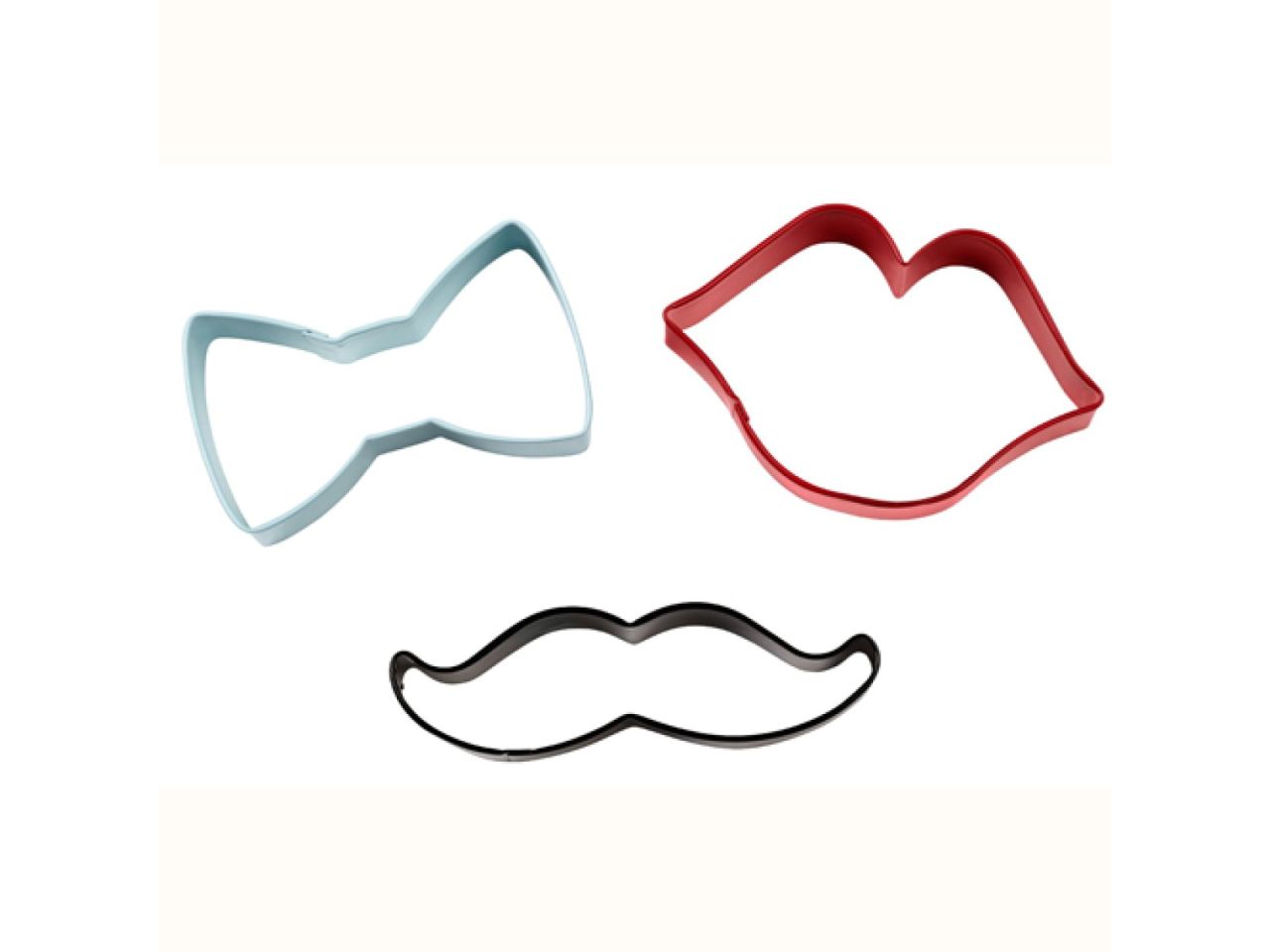 Wilton Ausstecher Bart & Schleife, Ausstechformen 3er-Set