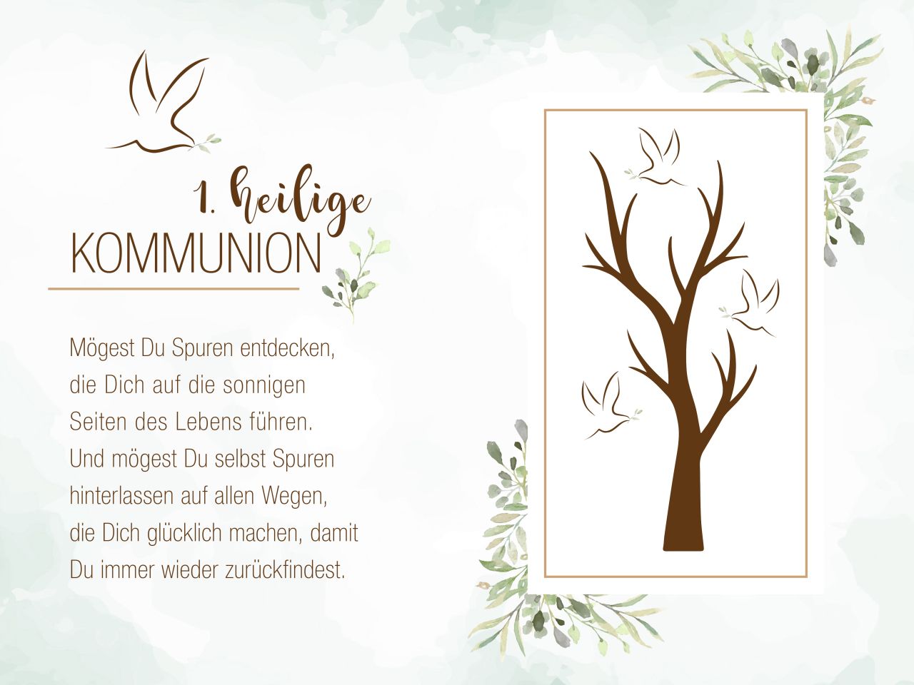 Tortenaufleger Erstkommunion Baum 20x30cm