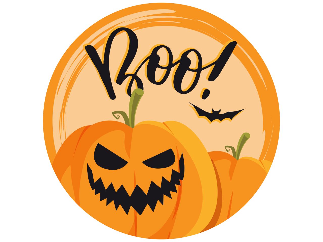 Tortenaufleger Halloween Kürbis, rund 20cm
