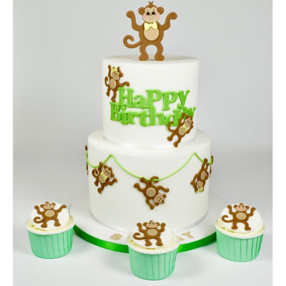 FMM Fondantausstecher Set Affe, 5,5 und 9 cm