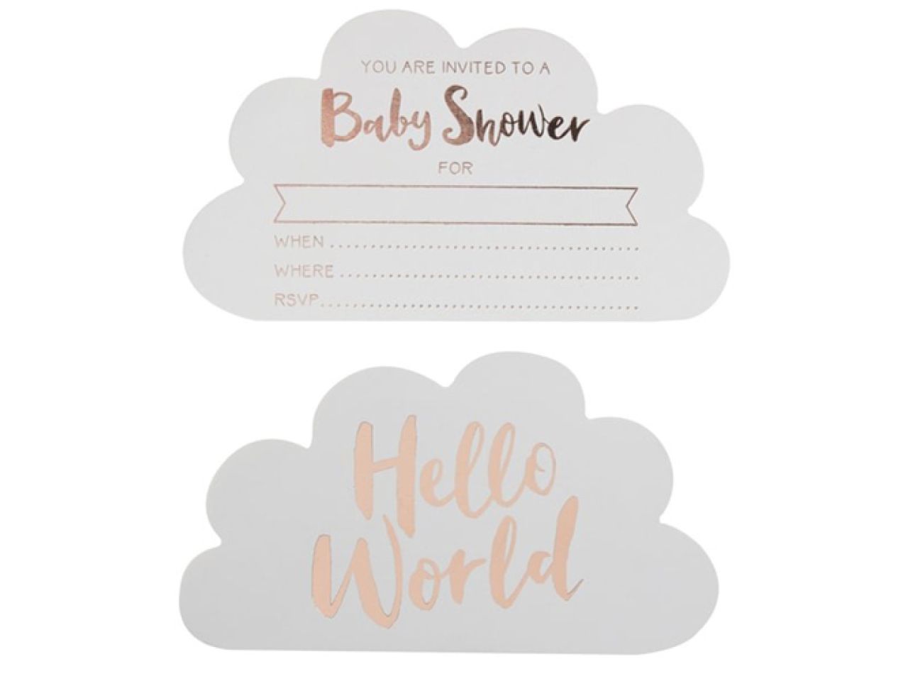 Einladungskarten-Set Babyshower, Roségold