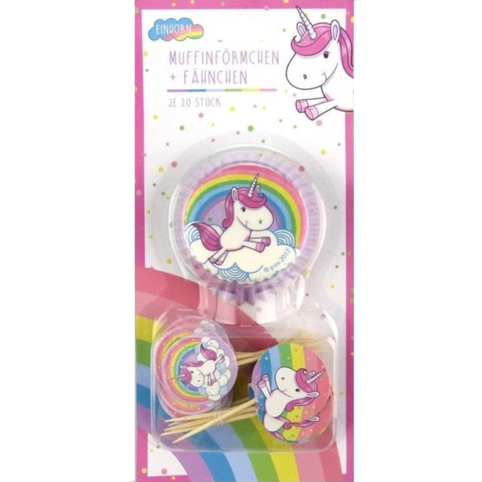 Cupcakes Set Einhorn, 20 Stk.