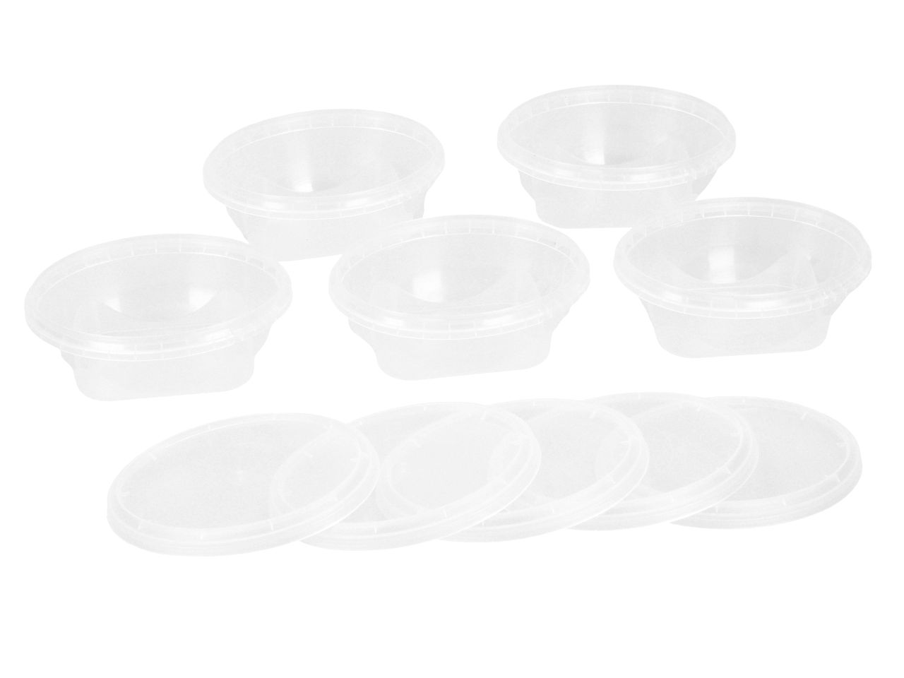 Vorratsbecher oval mit Deckel 510ml 5 Stück
