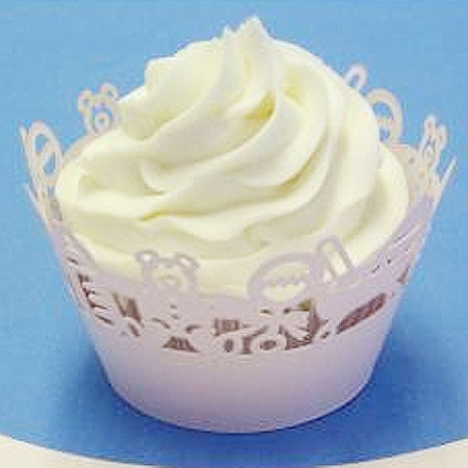 Cupcakes Wrapper Babyshower, rosa, 12 Stk.
