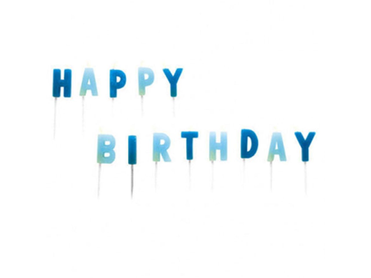 Geburtstagskerzen Happy Birthday, Blau, 13 Stück