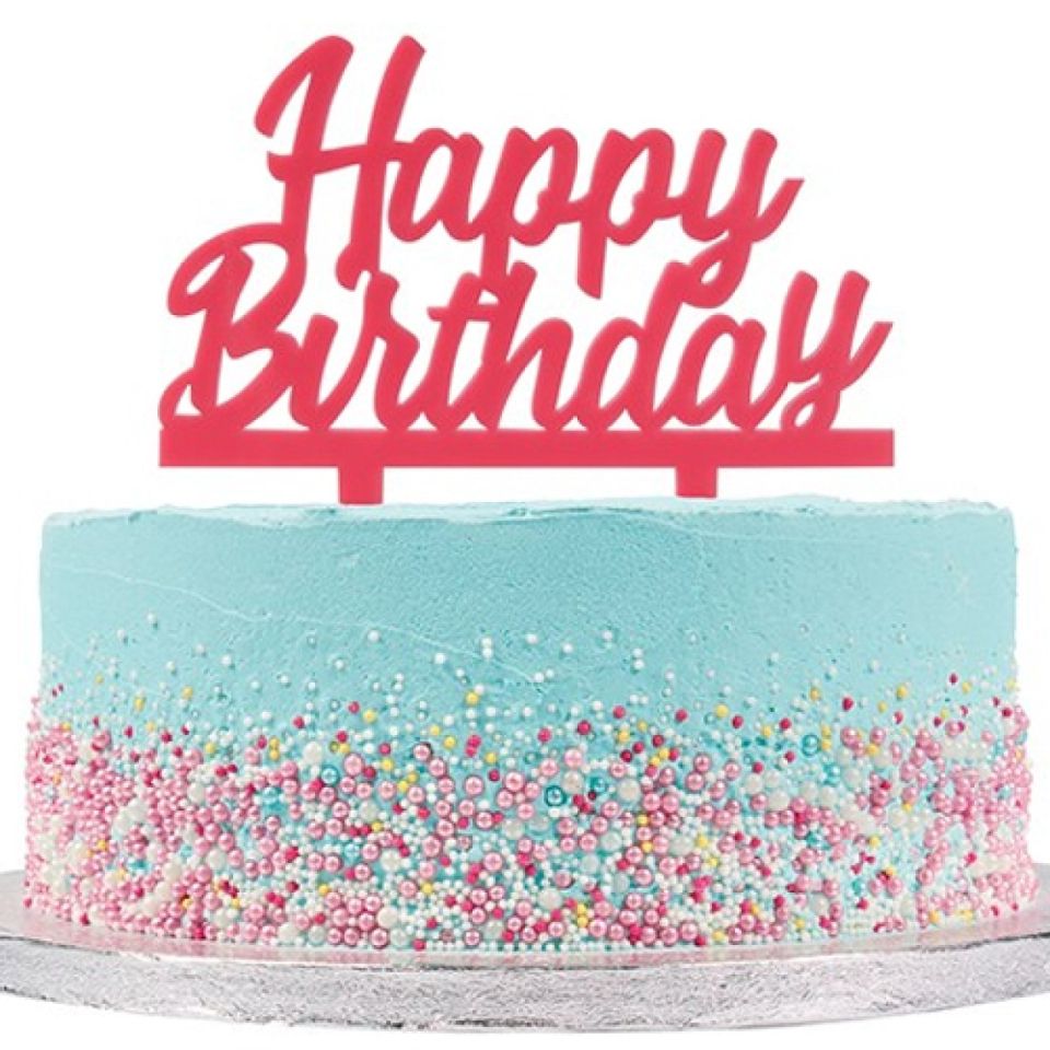 Tortentopper Happy Birthday, Pink