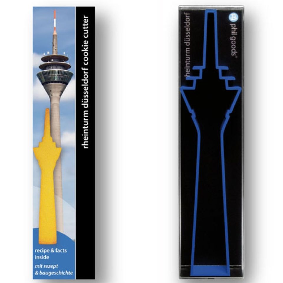 Plätzchen-Ausstechform Rheinturm, Düsseldorf, blau