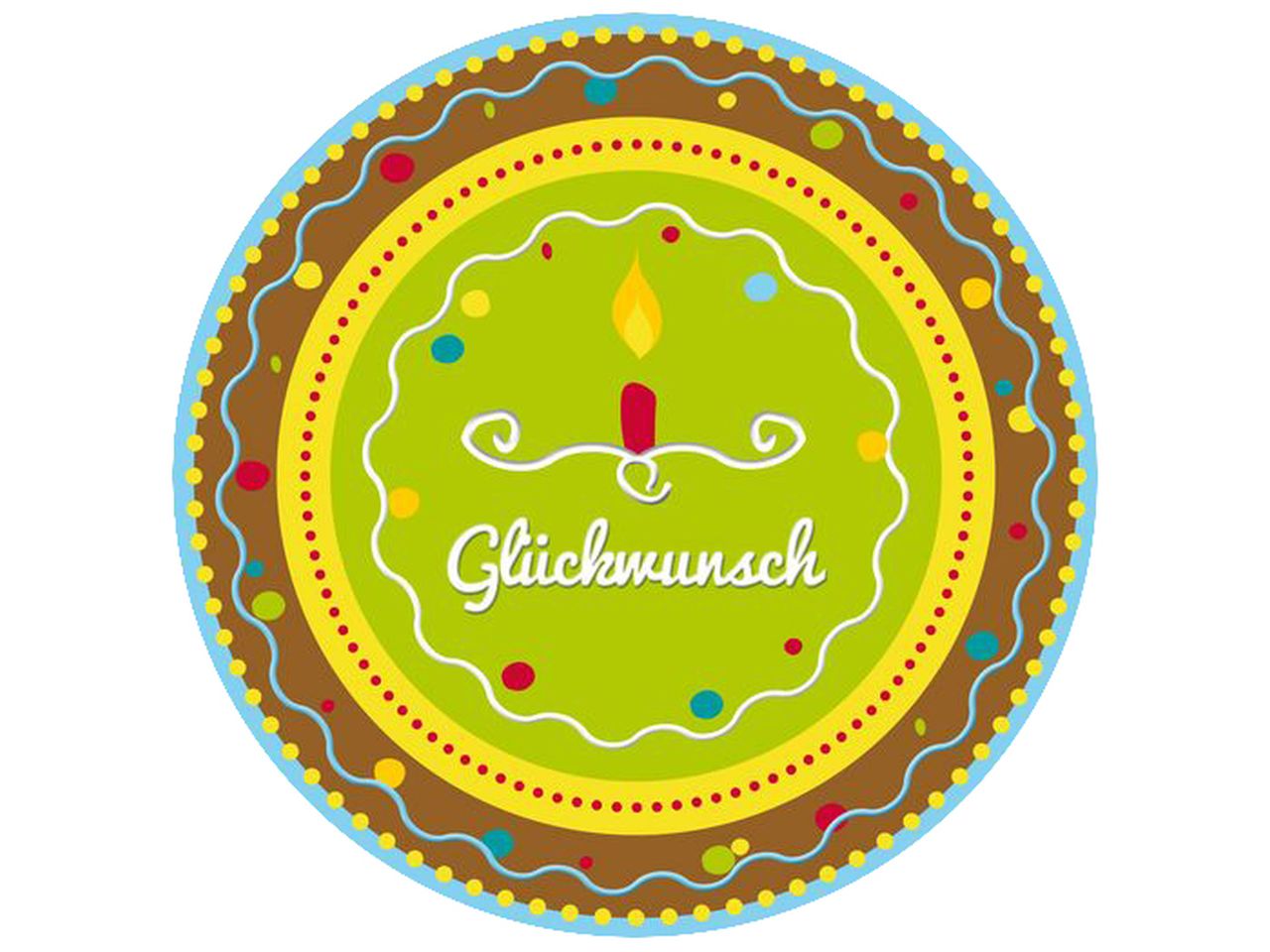 Tortenaufleger grün Glückwunsch rund 20cm