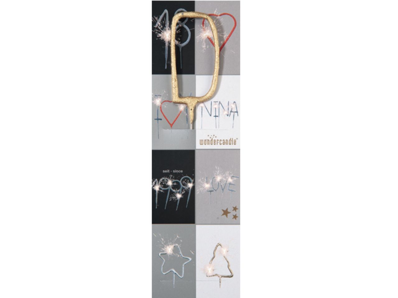 Wunderkerze D, Gold, 18 cm