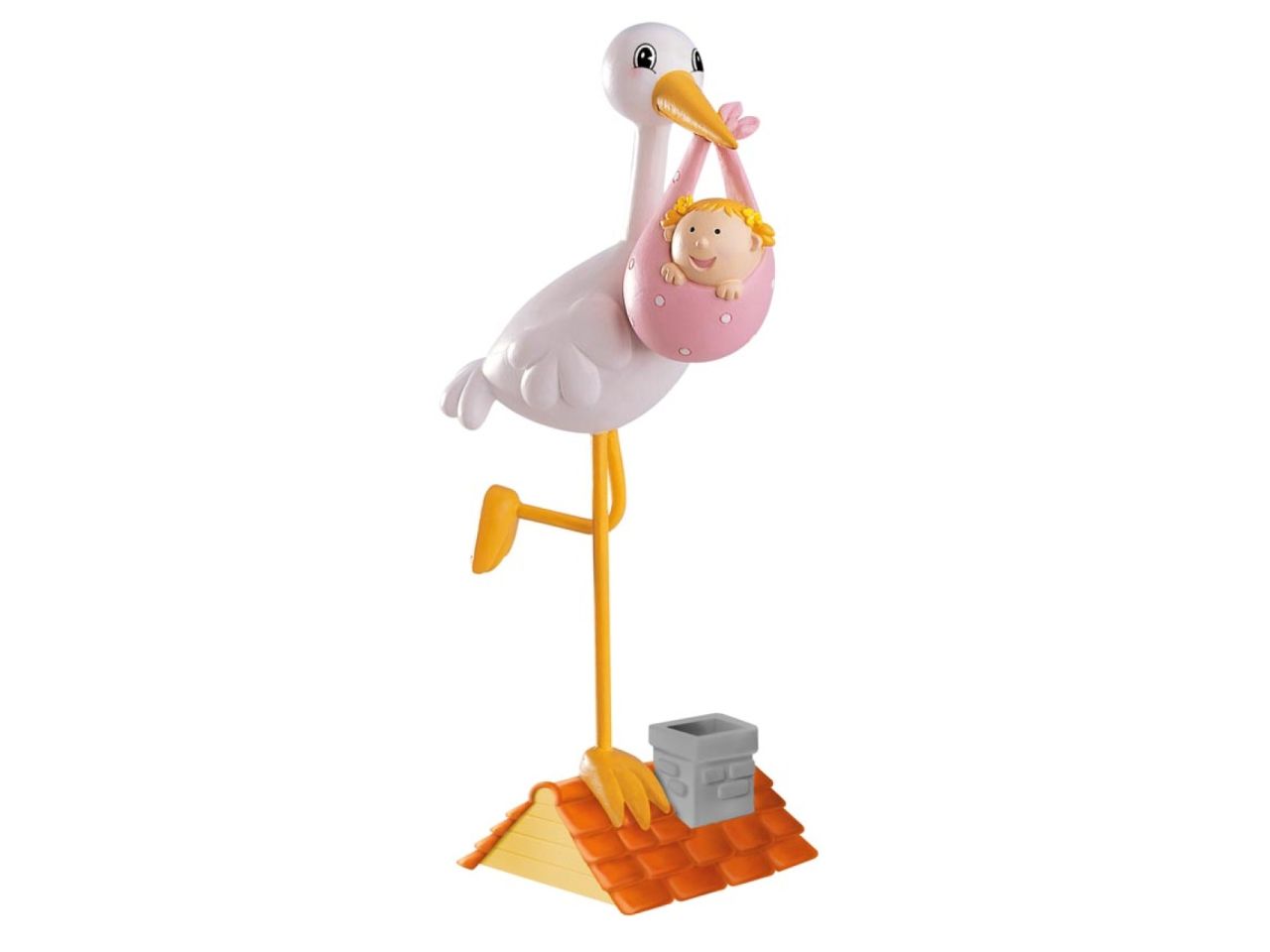 Tortenfigur Storch mit Mädchen, 18 cm