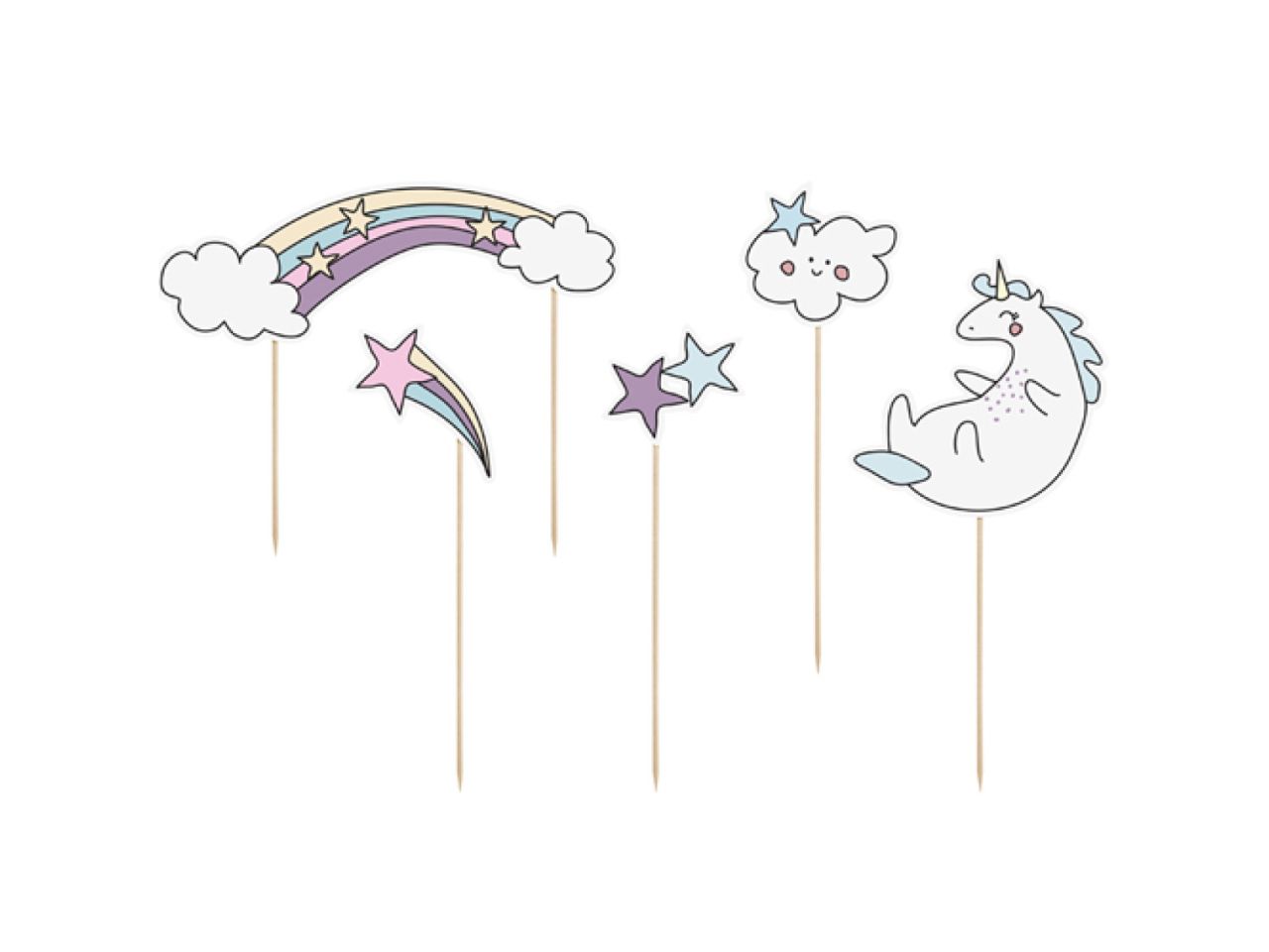 Tortentopper Einhorn, 5 Stück