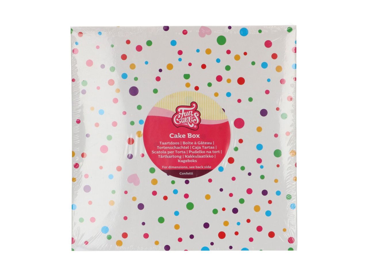 FunCakes Kuchenbox Confetti 25x25x15cm