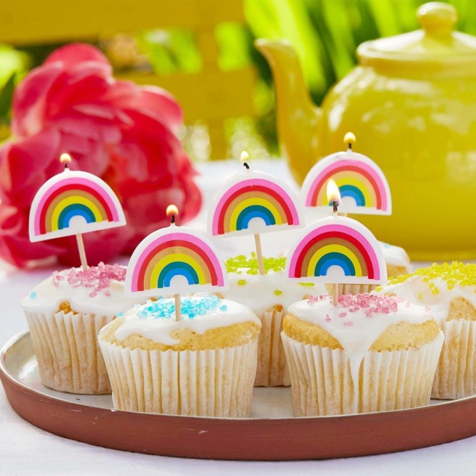 Geburtstagskerzen Regenbogen 5 Stk.
