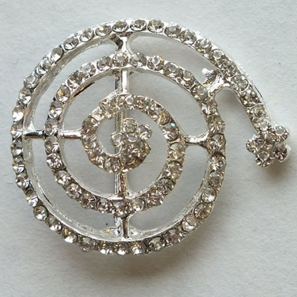 Tortendeko Brosche Swirl Hochzeitstorte 3x3,7 cm