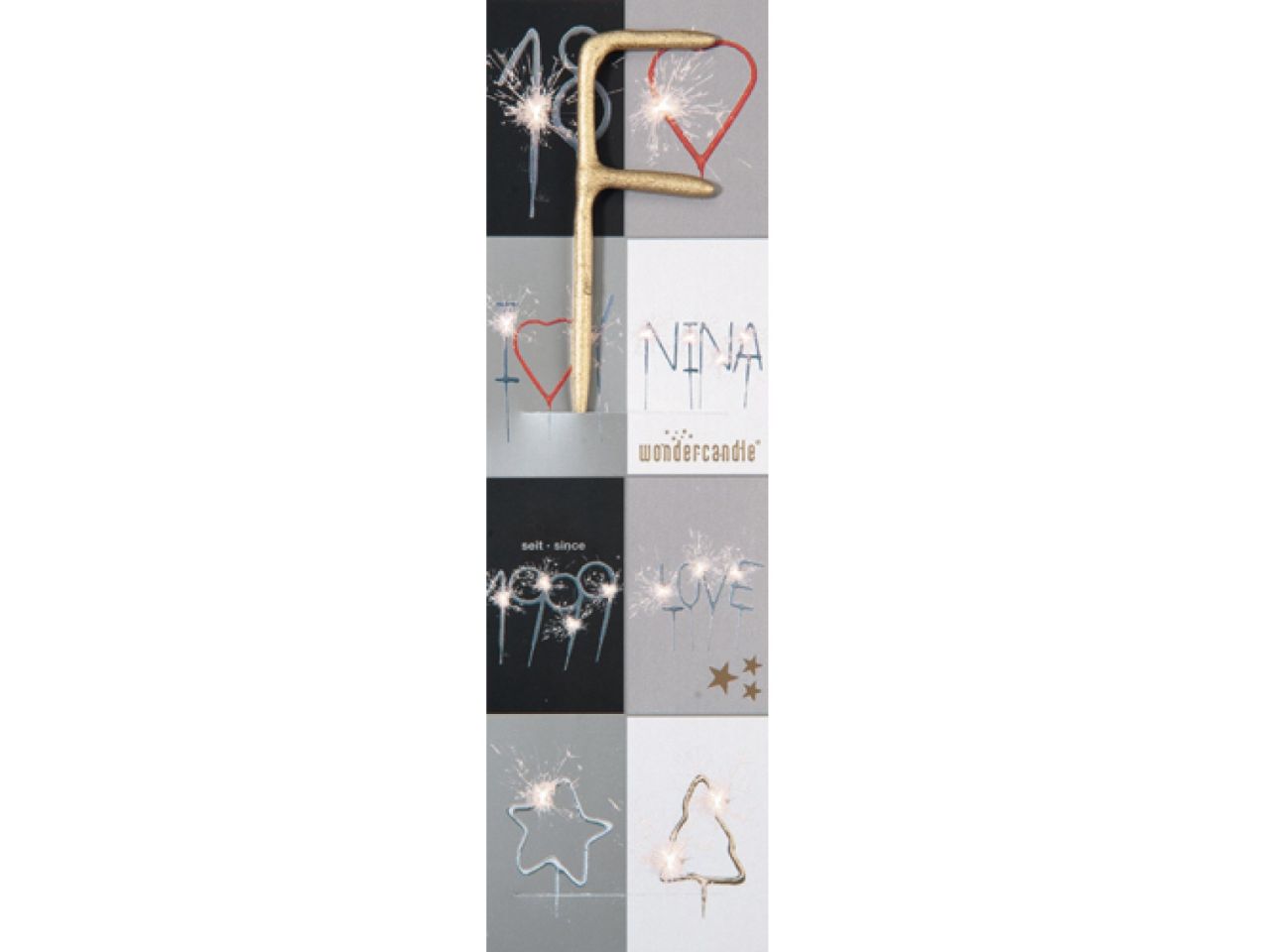 Wunderkerze F, Gold, 18 cm