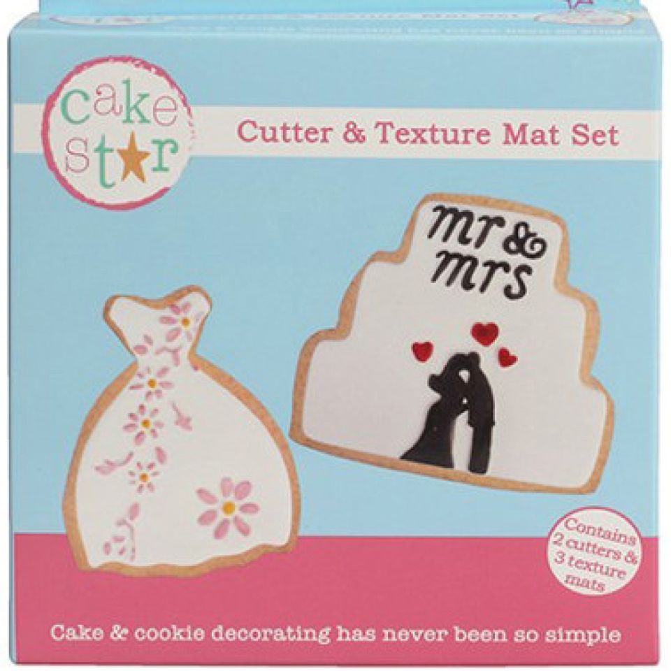 Plätzchen Ausstecher & Fondant Matte Set Hochzeit