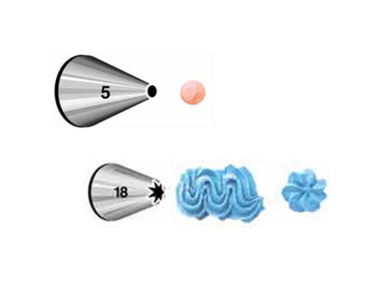Wilton Spritztüllen Set Lochtülle #005 und Sterntülle #018