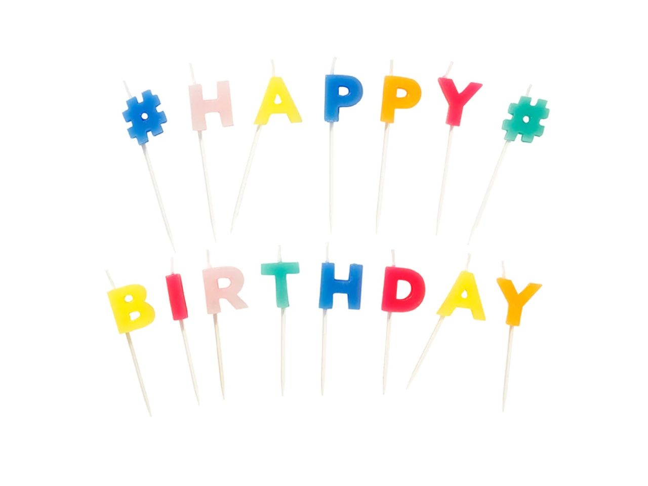 Geburtstagskerzen - HAPPY BIRTHDAY, bunt