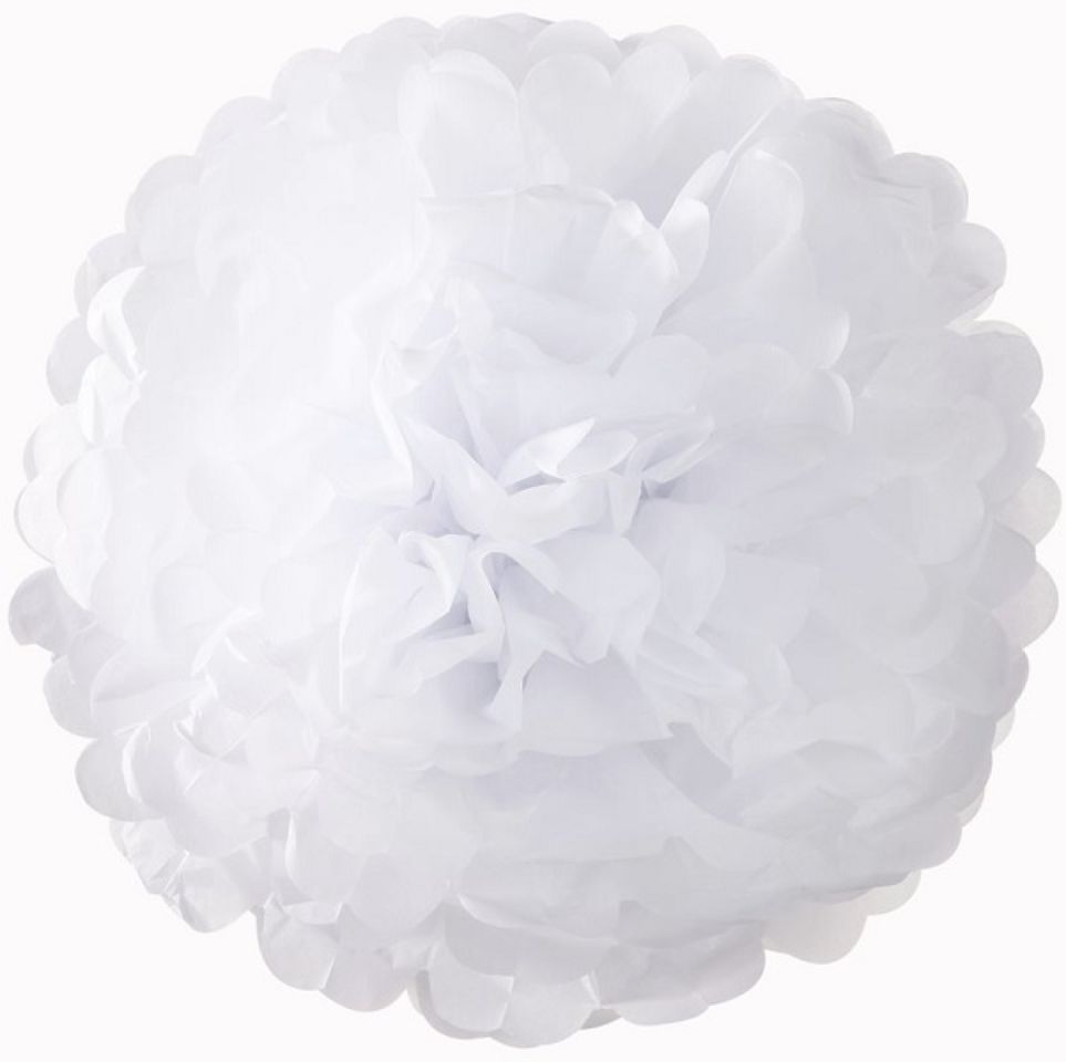 POMPOMS, weiß 25 bis 38 cm, 3 Stk.