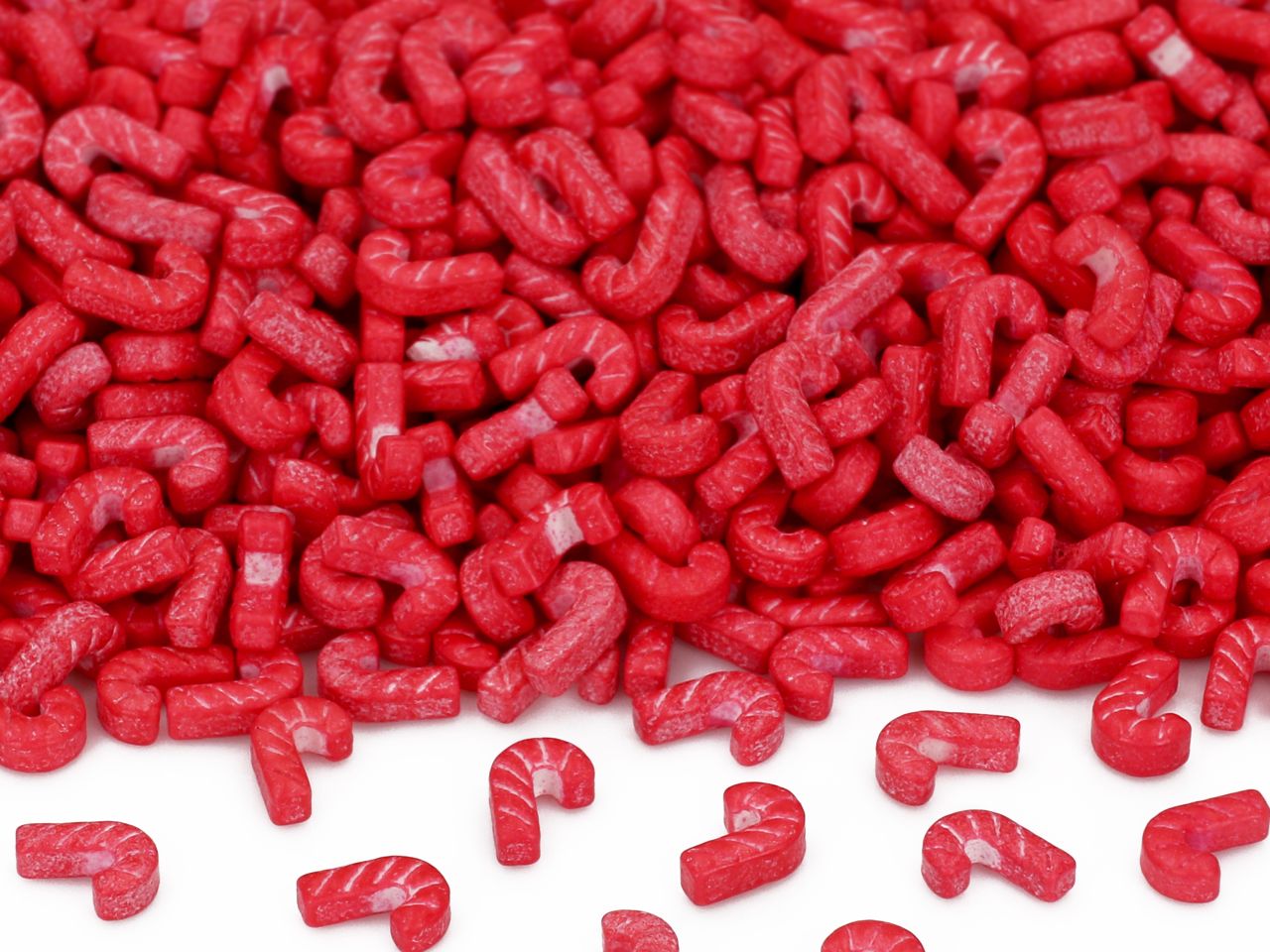Streudekor Zuckerstangen rot 80g