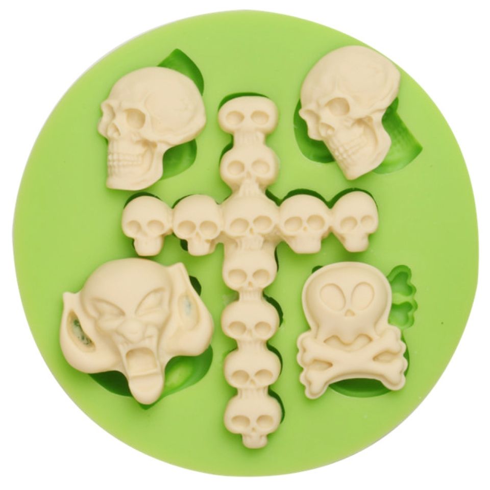 Fondantform Totenköpfe Kreuz