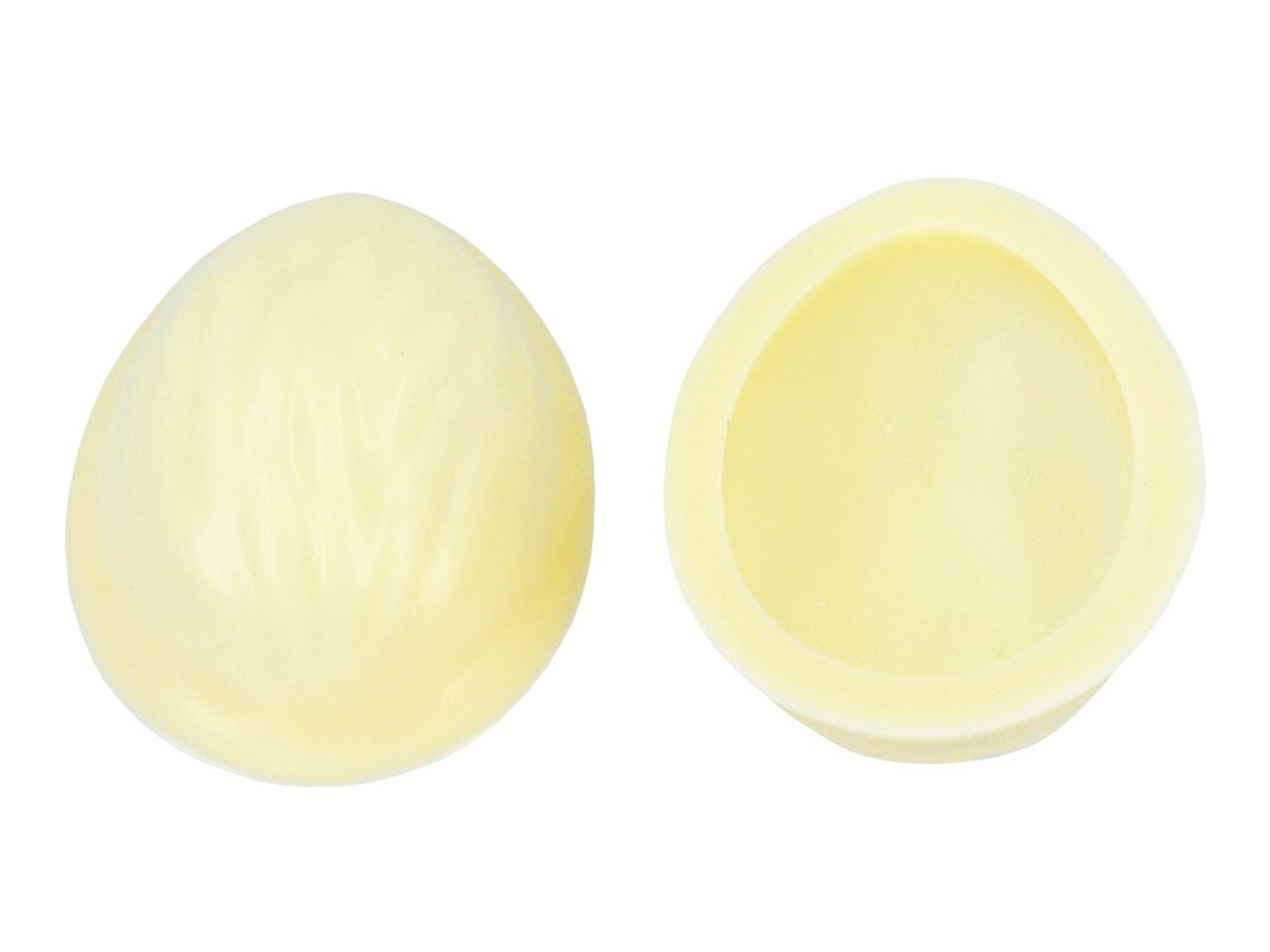 Pralinen-Schalen: Walnuss, weiße Schokolade, 1 Folie/56 Stück à 35 x 26 x 12 mm (2,1 g)