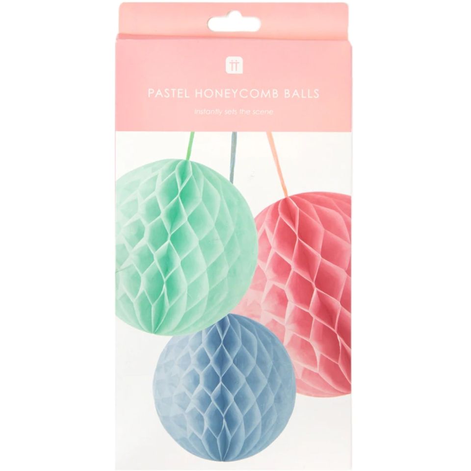Wabenbälle Set Pastell, 18 bis 25 cm