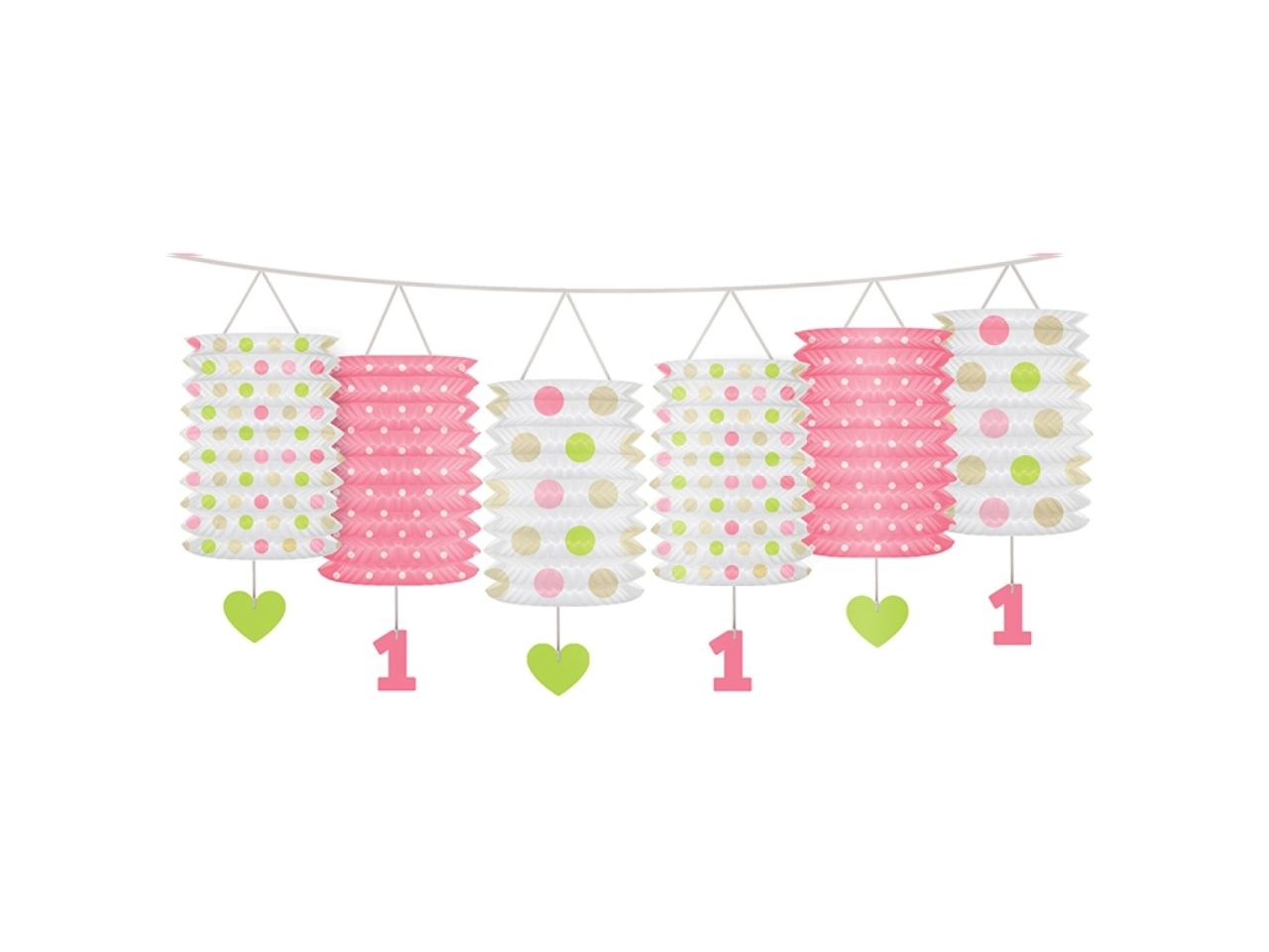 1.Geburtstag Laternen-Girlande Pink