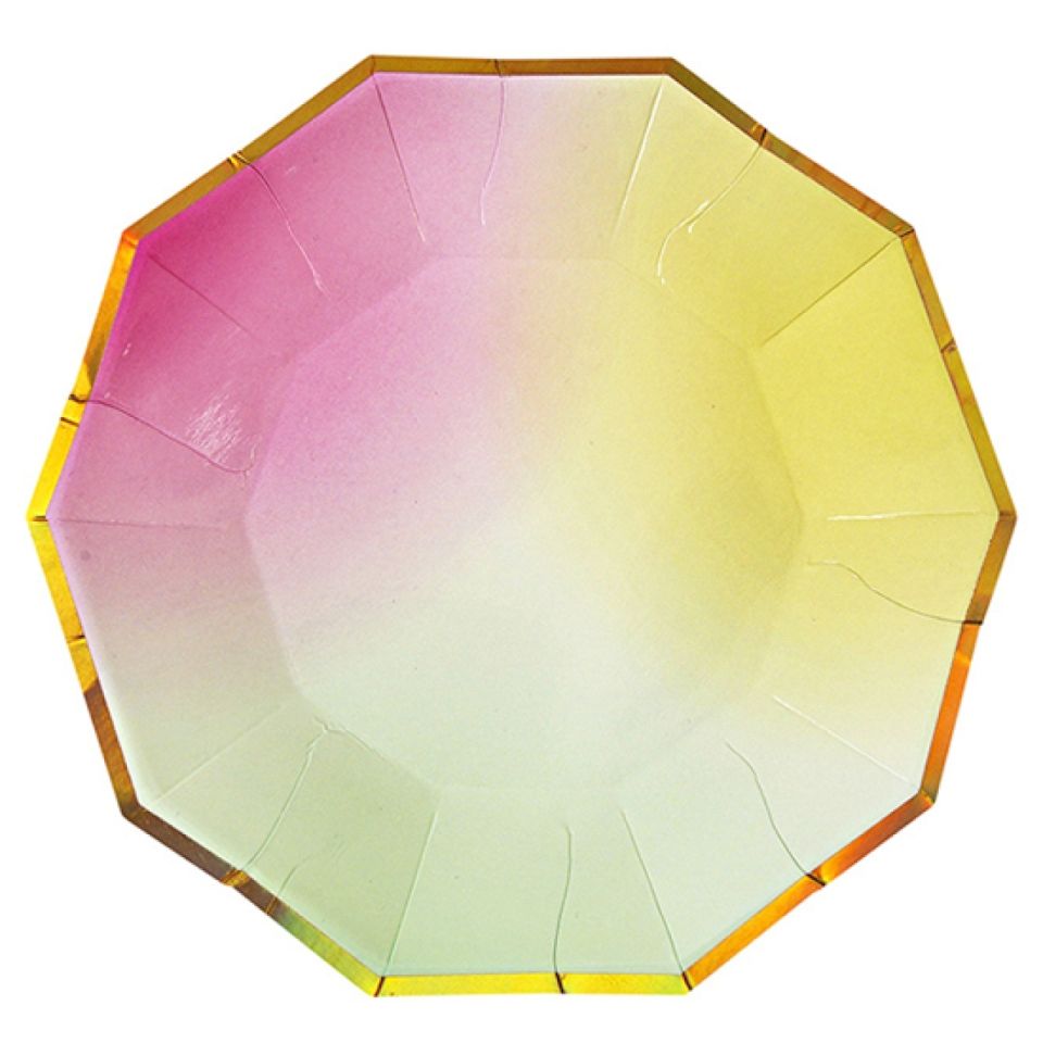 Meri Meri Partyteller Pastell Ombre, 8 Stück, 18x18 cm