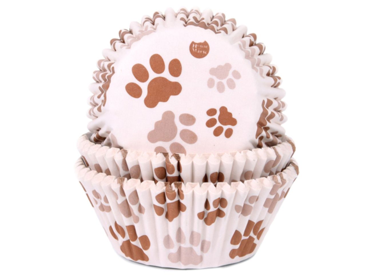 Muffinförmchen Pfote braun, 50 Stück, 5 cm